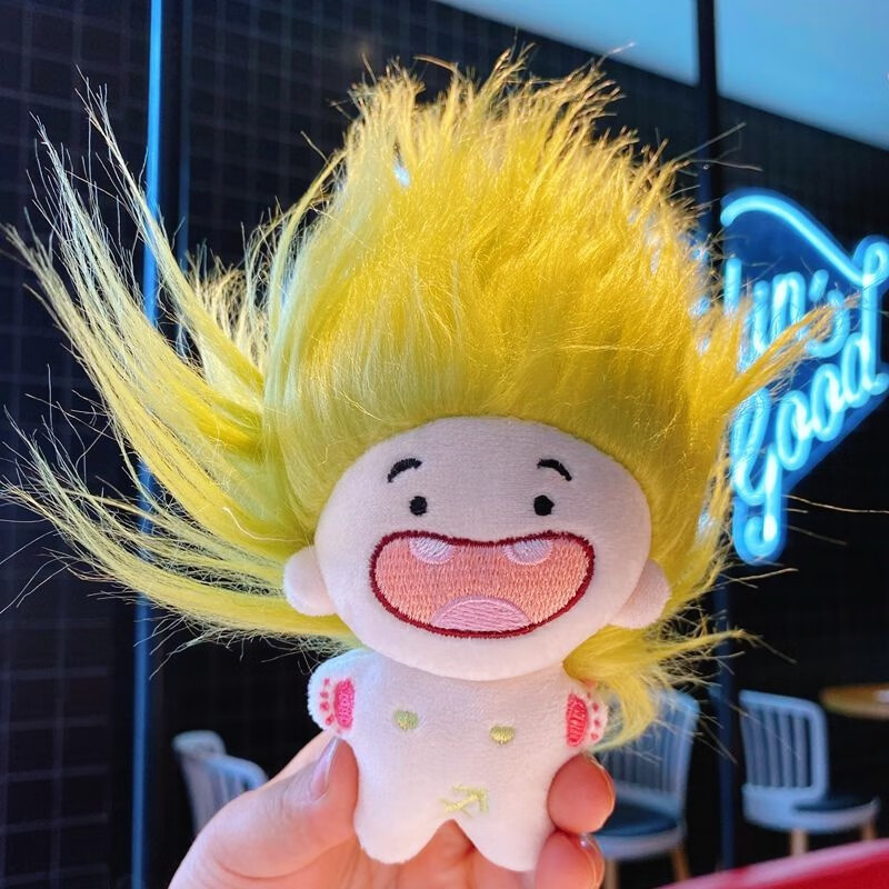 红缺牙巴棉花娃娃玩偶公仔搞笑1棉花娃娃炸毛便宜书挂定制 绿色射手座