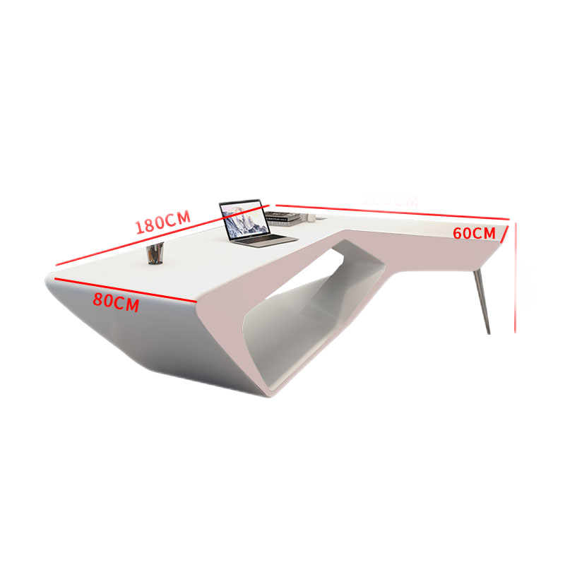 环迪烤漆女老板桌时尚简约现代办公室桌椅组合粉色创意总裁桌经理主管桌大班台 1600*800*750右侧柜