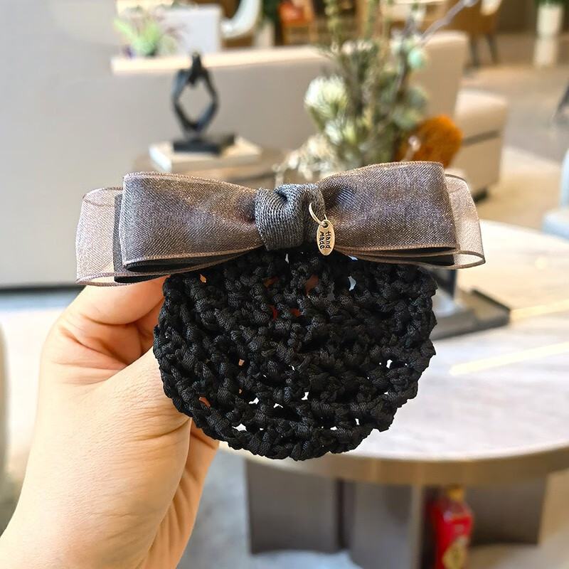 阿表妹 头花网兜发夹职业盘高端发网蝴蝶结护士带钻学生医院空姐宾馆