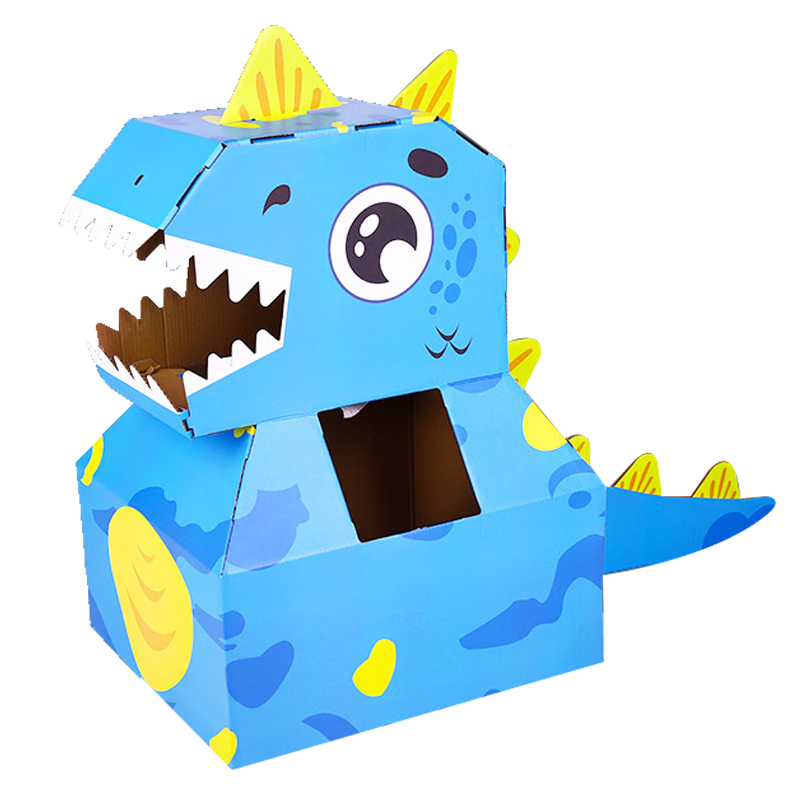 华敏儿童diy手工纸箱恐龙抖霸王龙可穿戴纸盒纸箱恐龙玩具 霸王龙
