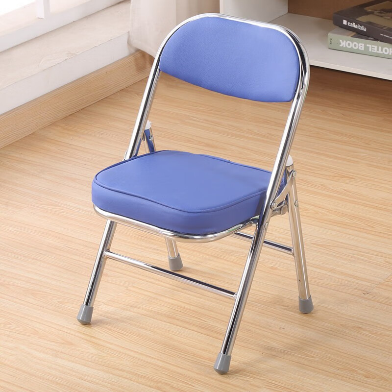 宜瑞思 折叠椅子 便携车载户外休闲靠背椅子家用换鞋凳 矮小板凳子 蓝色（坐高30厘米）