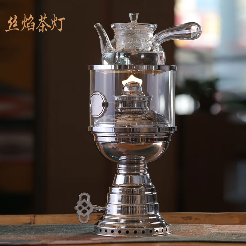 丝焰上链灯大白菜机芯鼓风灯煤油灯纯黄铜活火茶炉潮汕功夫茶灯厂家