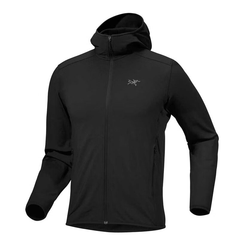 始祖鸟（ARC'TERYX）买手代购Kyanite Lightweight Hoody男士刺绣抓绒连帽软壳夹克 Black S