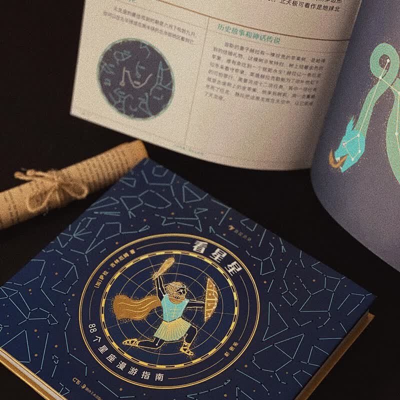 看星星 唯美星座全书，邀你仰望夜空，辨认星座，探寻星星的传说。浪花朵朵出品。详情图