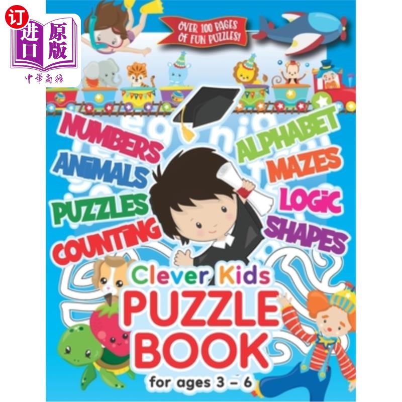 海外直订clever kids puzzle book for ages 3-6: childrens activity