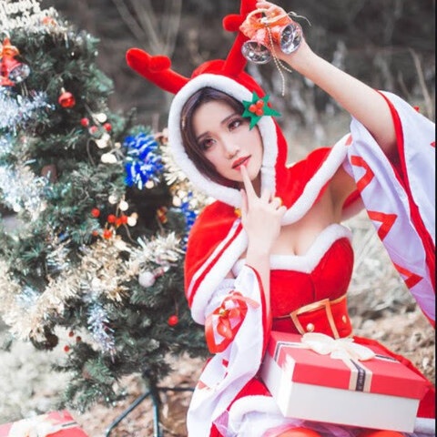时控探貂蝉cos服现货王者荣耀cos服圣诞恋歌貂蝉cos圣诞节cosplay服装
