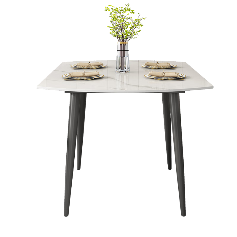 丘晨 可折叠岩板餐桌椅组合小户型餐桌可伸缩圆桌家用吃饭桌子