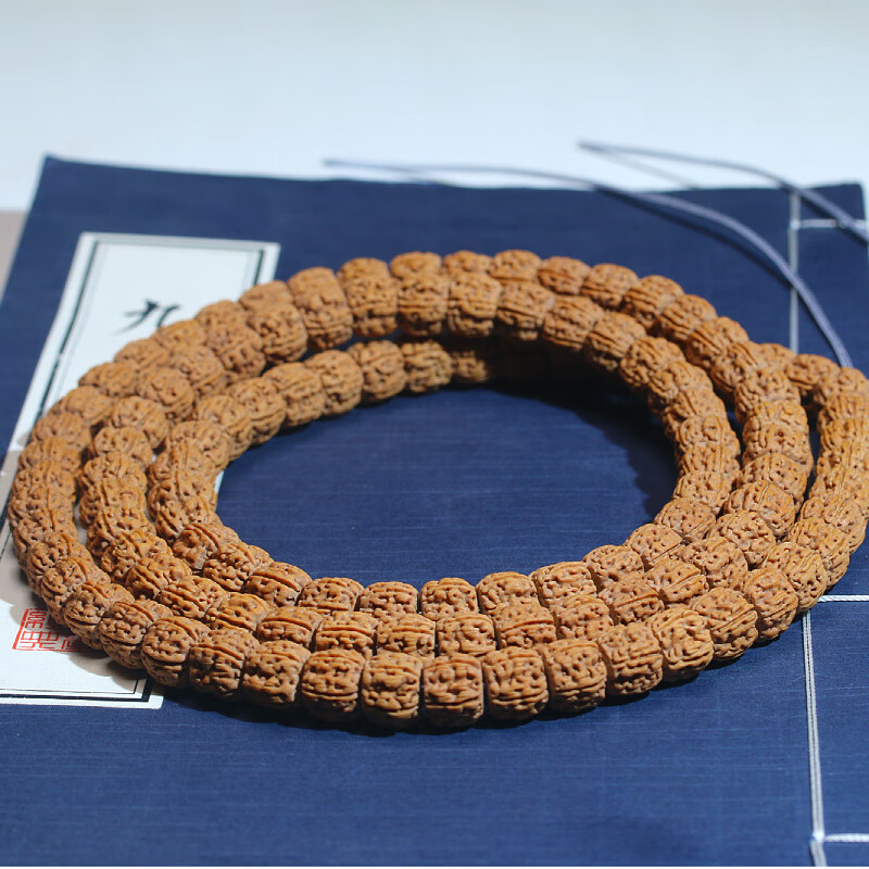 伊甸之星印尼凤羽金刚一代 盘龙五瓣小金刚菩提子108颗籽藏式手串刻字