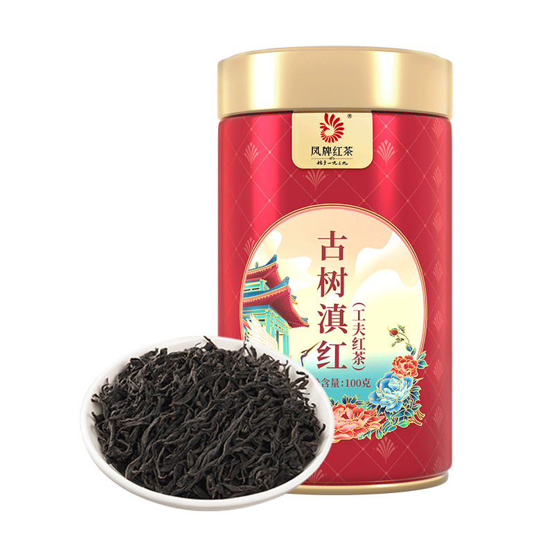 凤牌 红茶 古树滇红凤庆特级100g罐装 工夫茶 中华