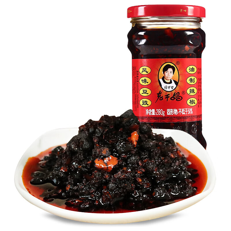 老干妈风味豆豉油制辣椒280g贵州特产拌饭拌面下饭蒸鱼豆豉辣椒酱