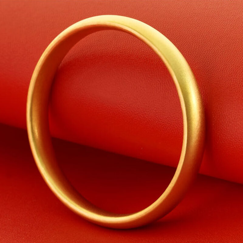 宝创黄金手镯女男足金999亮面镯子古法传承泥鳅背半实心素圈结婚嫁