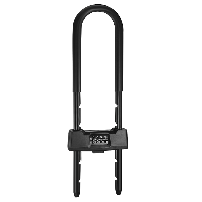 iGear4位密碼U型鎖辦公室雙開(kāi)辦公室商鋪玻璃門(mén)鎖抗剪防撬商鋪黑色掛鎖