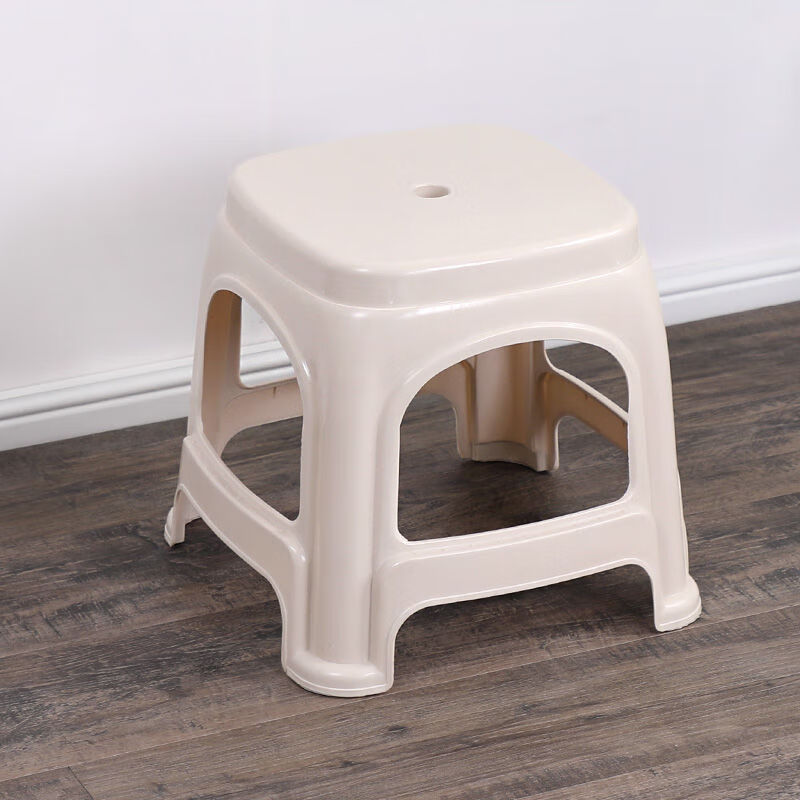 塑料凳子家用小凳子加厚胶凳小板凳客厅餐桌凳塑料椅子高登子矮凳 中号单色款卡其色(28cm高)