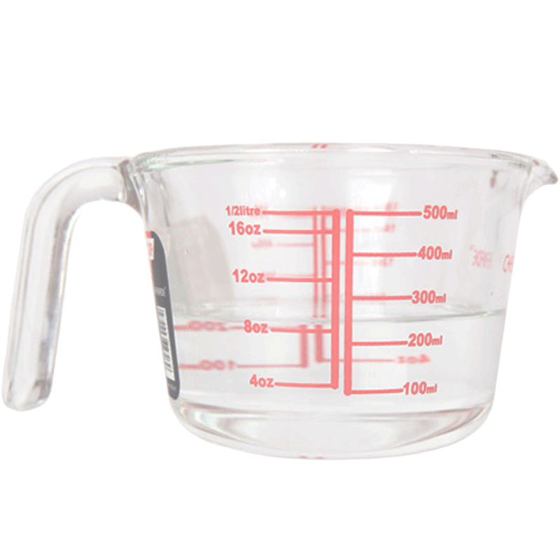 CHEFMADE 学厨 CHEF MADE 烘焙工具 量杯刻度杯 加厚透明玻璃测量杯500ml WK9218
