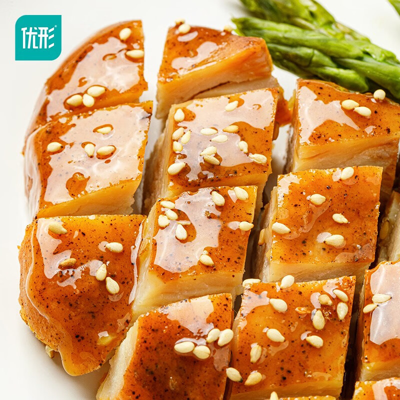 优形沙拉鸡胸肉开袋即食鸡肉零食低脂高蛋白健身代餐生鲜食品 奥尔良味*4袋+烧烤味*4袋共800g