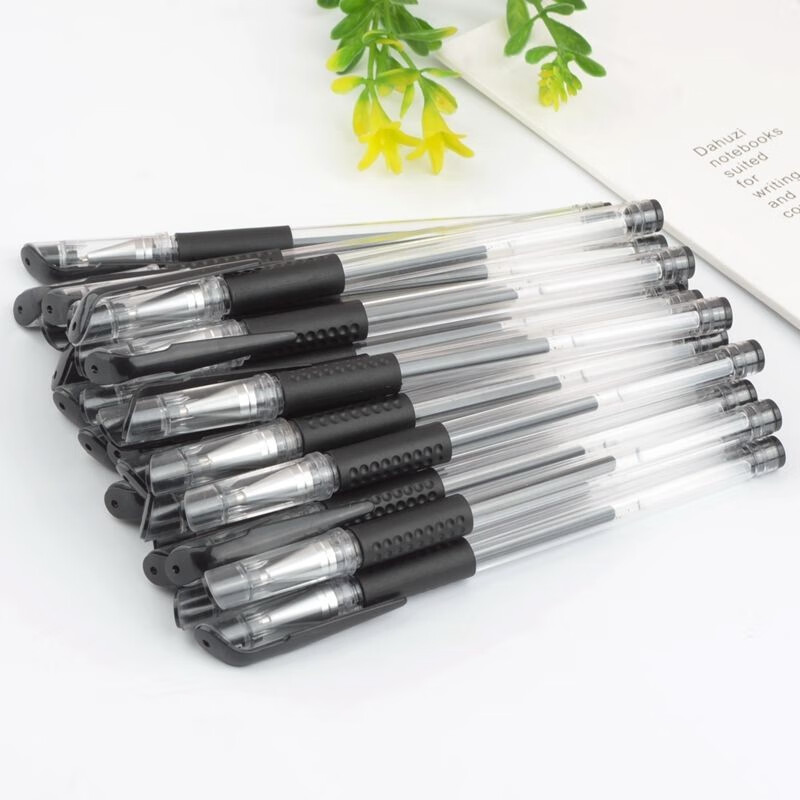 OLOEY中性笔颜值黑色水笔大容量黑色0.5mm签字笔中学生办公文具子弹头30支中性笔
