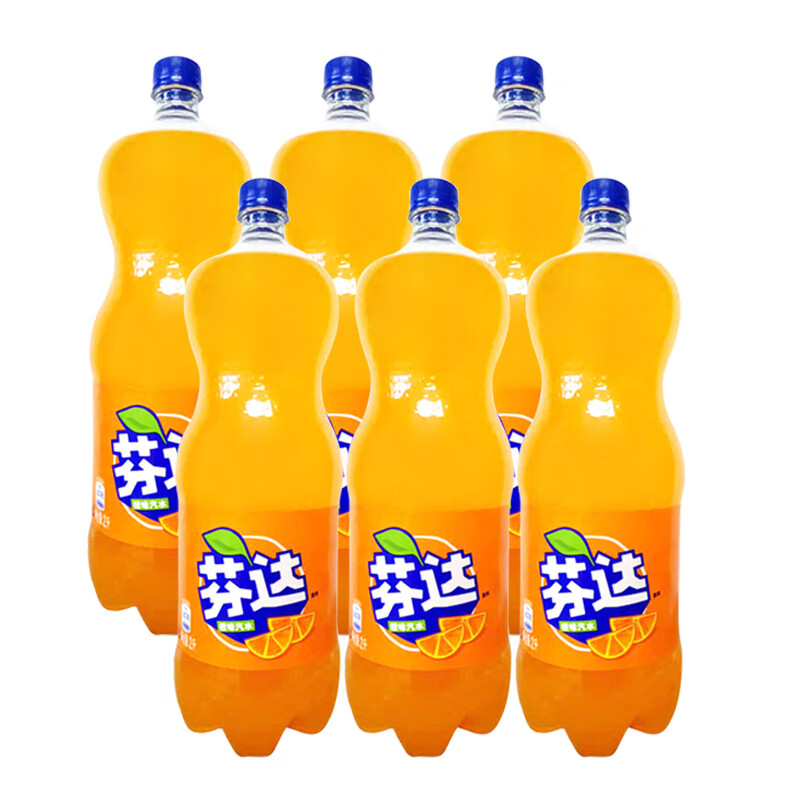 可口可乐芬达橙味汽水2l*6大瓶整箱批发饮料聚餐婚庆宴请碳酸饮品