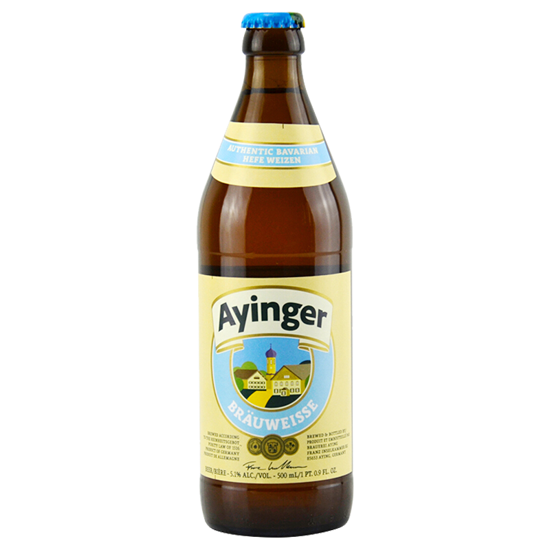 德国原装进口艾英格啤酒Ayinger原创小麦白啤啤酒 艾英格小麦啤酒500ml*1瓶