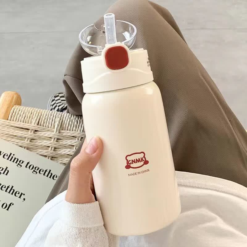 忆品良高颜值网红2023新款简约保温杯女生吸管杯子大人学生儿童水杯 红色450ml属于什么档次？