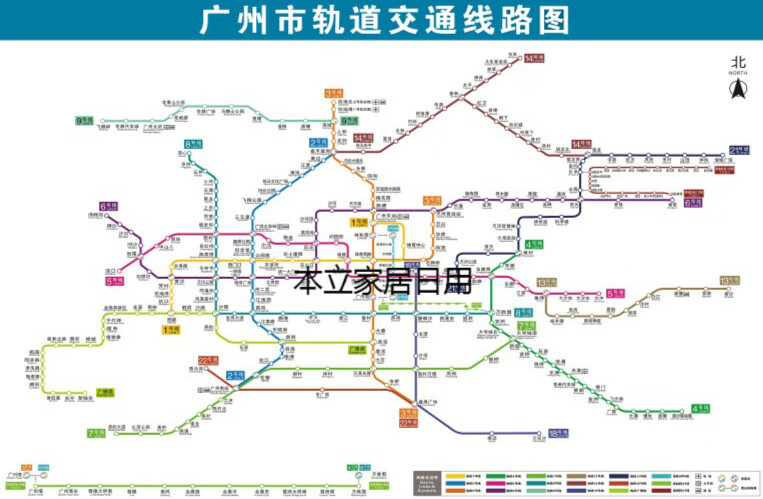 广州地铁高清图放大,广州地铁高清图2021 地铁换乘线路图海报轨道交通出行图挂图规划图定制 广州轨道交通图 厚