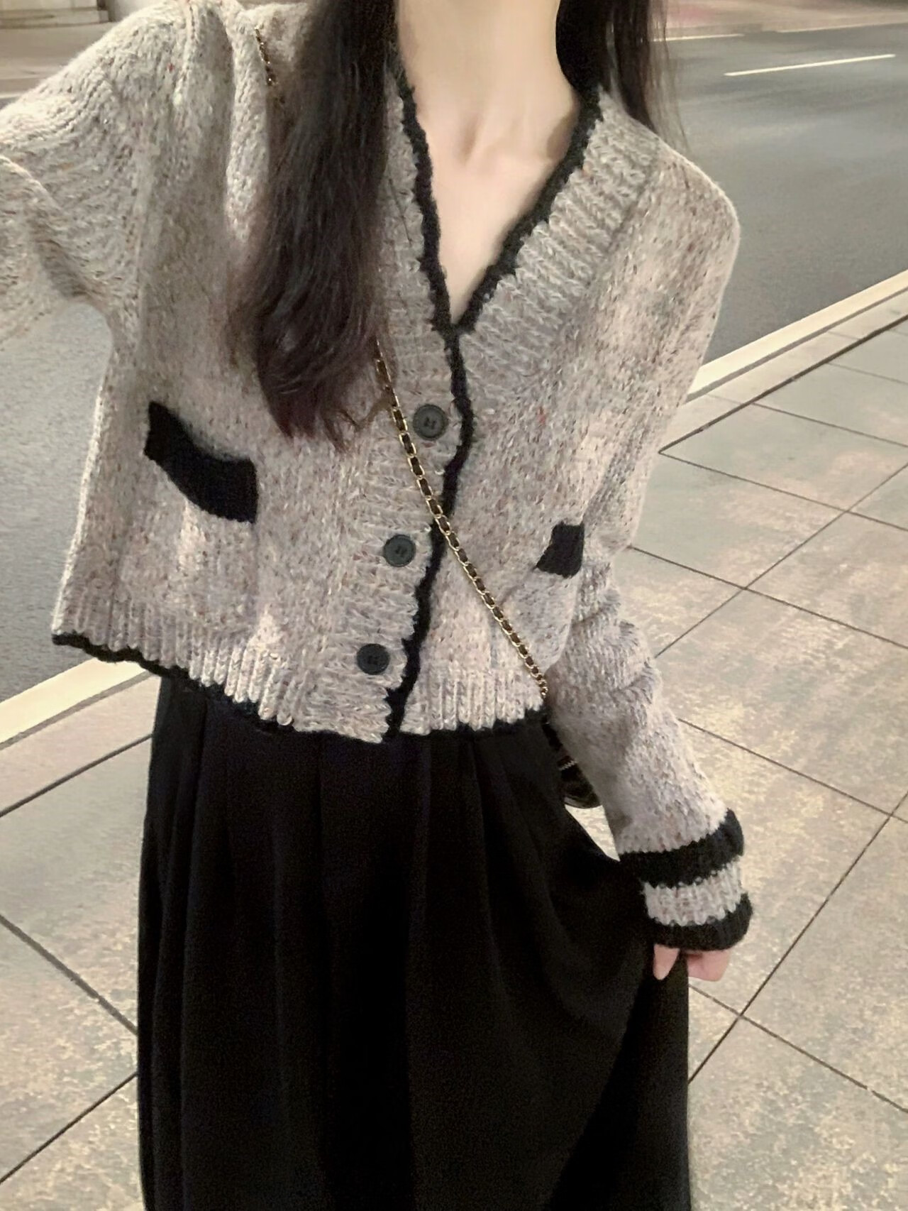 女式小个子穿的秋款短外套氛围感短款开衫毛衣女秋季针织衫外套上衣