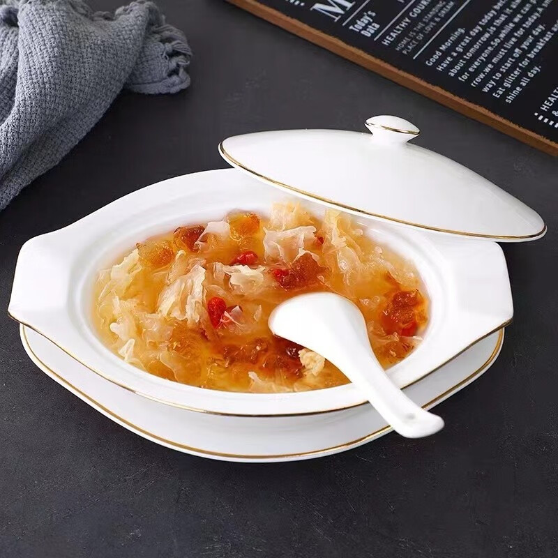 5寸芒果盅 碟 陶瓷勺