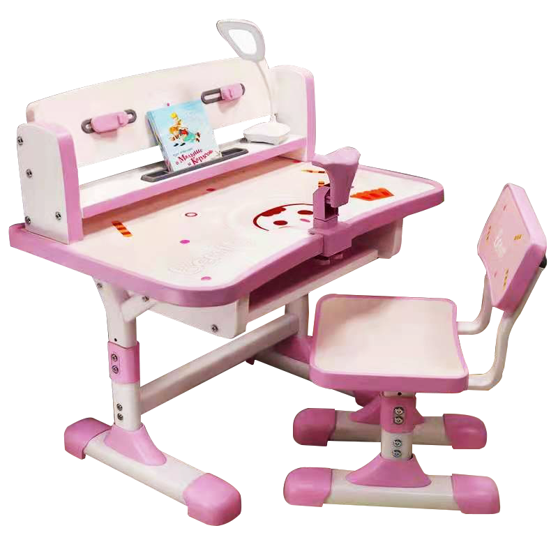 佩奇状元 儿童学习桌椅套装可升降儿童书桌写字台 小孩桌子写字桌小学生书桌课桌椅生日礼物儿童 尊享蛋糕【台灯+矫姿器】
