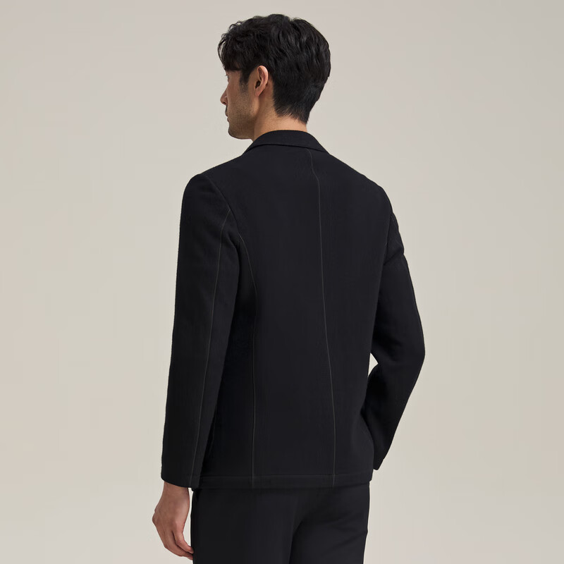 MAYOR男装 秋冬DONDI绵羊毛混纺轻便舒适针织休闲西服 黑色 170A （170/92A）