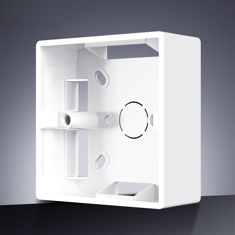 扑哩扑剌加厚86型开关插座面板明装底盒pvc接线盒通用型暗盒明盒 明装