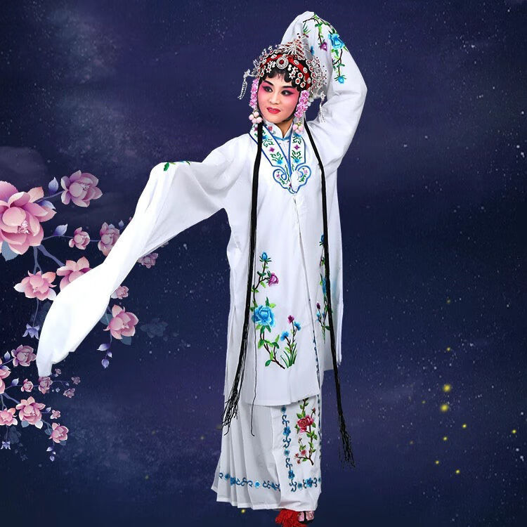 年会小品活动古代乐器节日表演服花旦戏服戏剧服装京剧戏曲练功服水袖