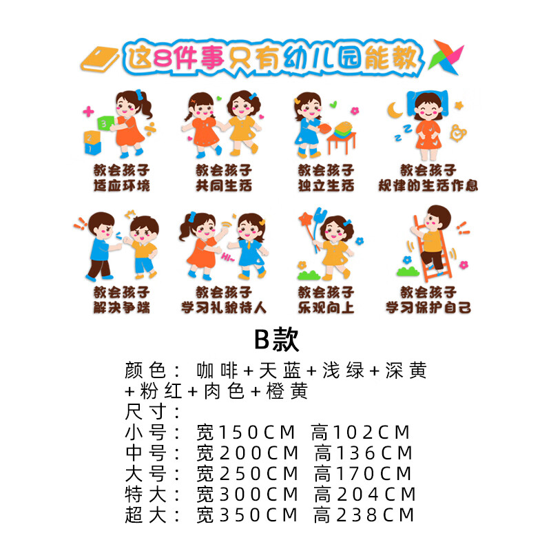幼儿园环创主题墙贴成品立体神器大厅墙面装饰好习惯养成文明礼仪 z2436B 小