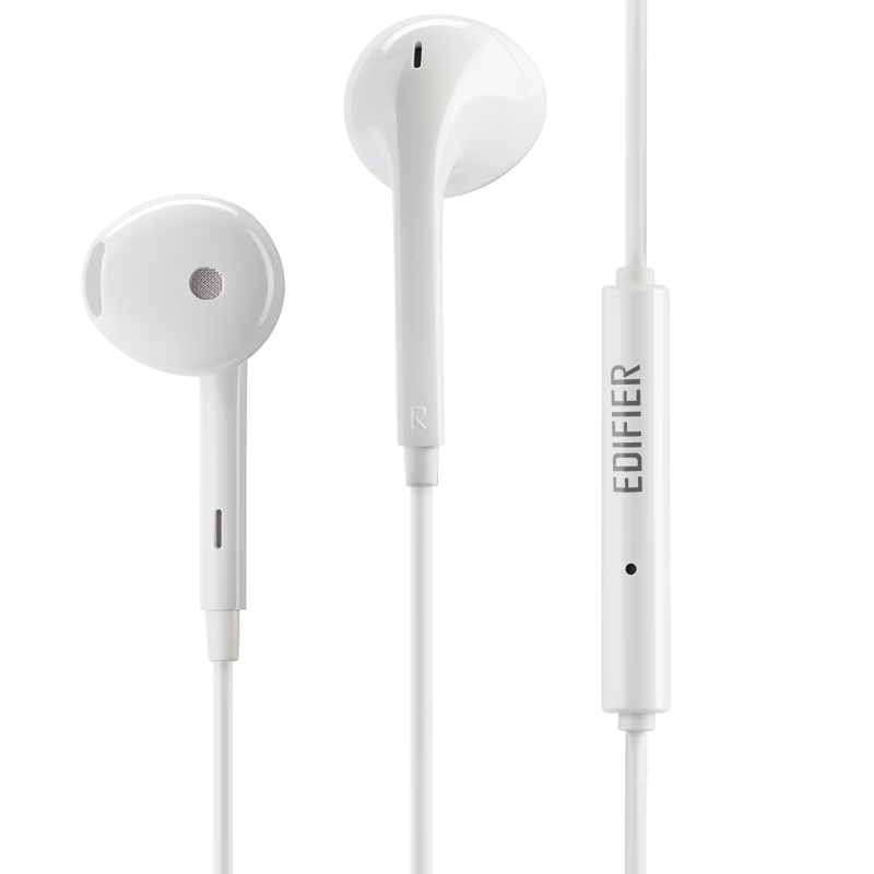 EDIFIER 漫步者 H180 Plus 半入耳式有线耳机 白色 3.5mm