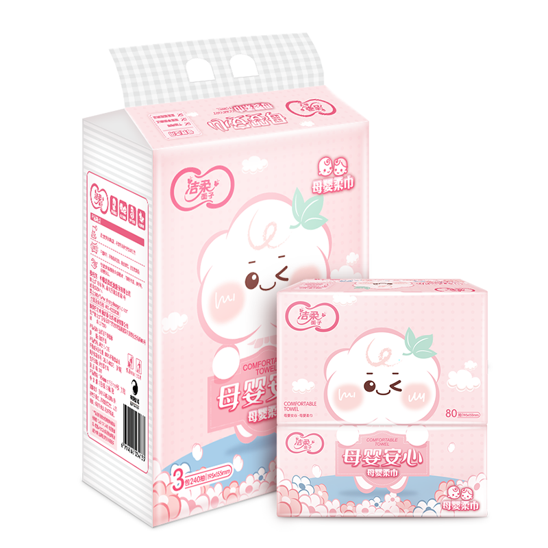 质感绵柔，适用敏感肌肤和电子产品！洁柔清洁干湿两用绵柔质感干巾介绍