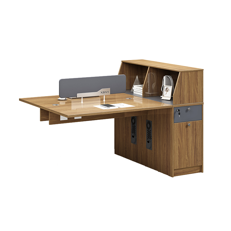 法果办公桌简约现代职员桌四人位桌椅组合双人工位员工桌椅屏风桌子 双人延伸位