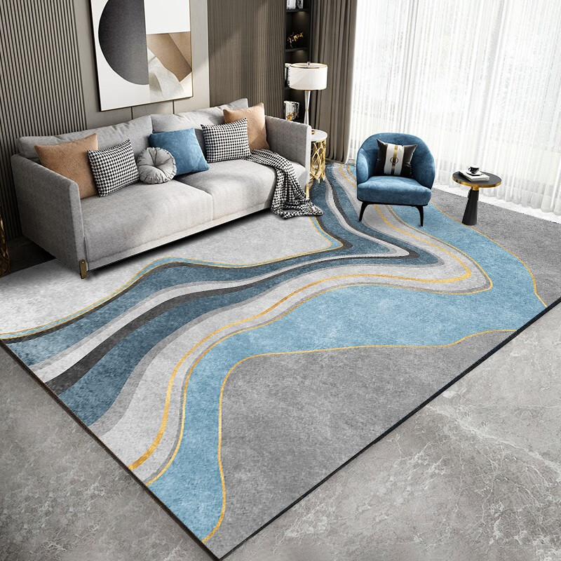 KAYE地毯客厅轻奢高级感大面积沙发茶几垫子家用满铺卧室床边毯可定制 FS-T137 120x160cm（儿童学习房）