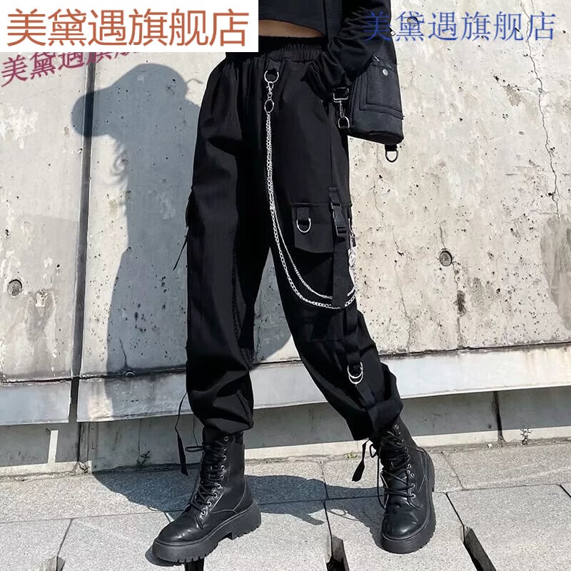 潮ins学生韩版宽松春秋季天秋大版女装休闲百搭高腰显瘦工装裤女搭配