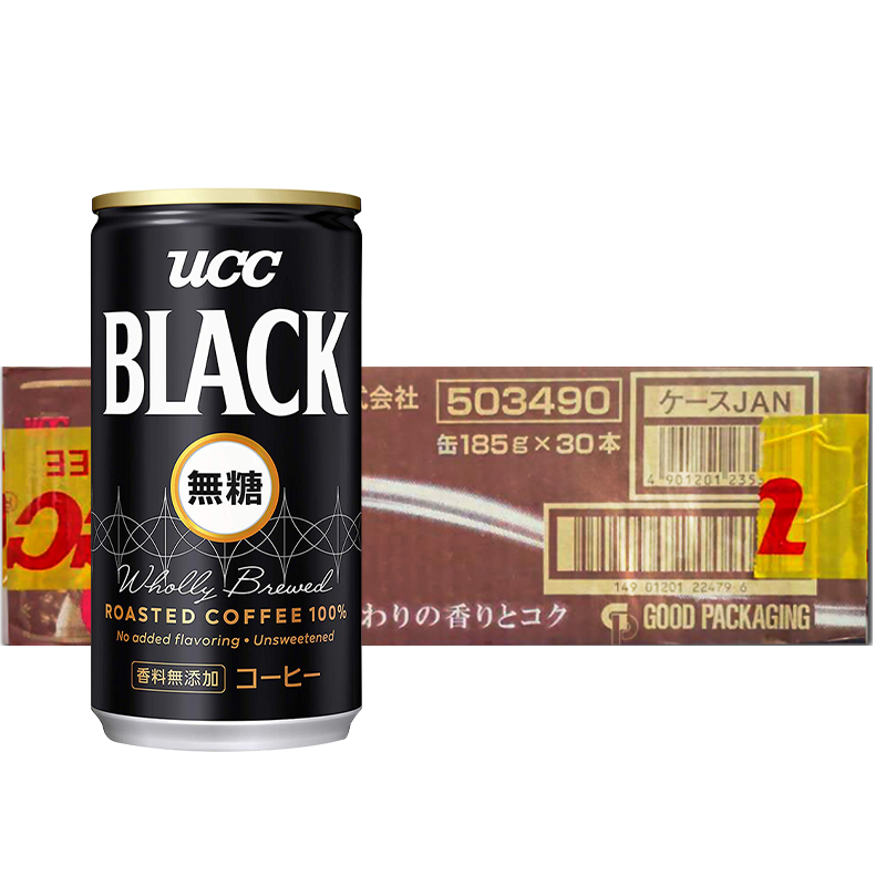 悠詩(shī)詩(shī)（UCC）即飲無(wú)糖黑咖啡飲料185g/罐 日本原裝進(jìn)口 黑罐185g*30罐