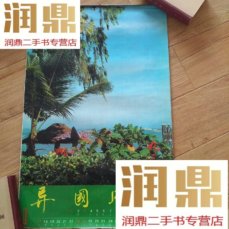 【二手九成新】1993年异国风情风景挂历(薄塑料13张全)