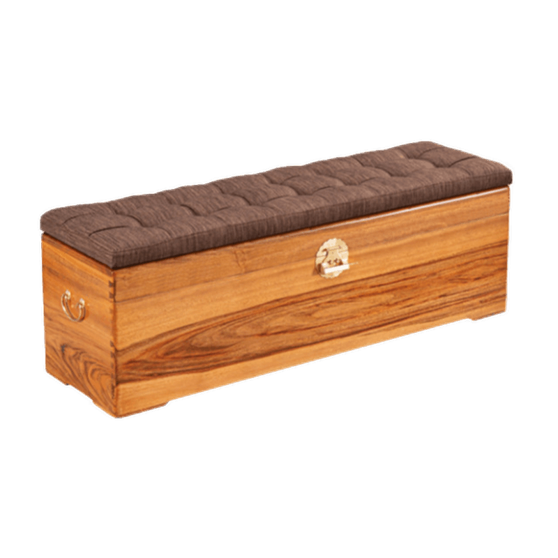 至尚自然香樟木箱子樟木箱独整板板实木箱子箱坐人衣物字画收藏箱防虫防蛀 120*35*40（长*宽*高）含5公分软垫