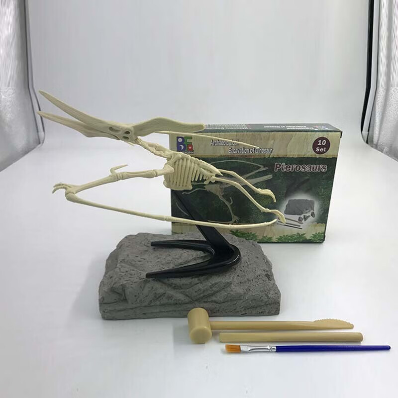 缔羽 考古恐龙化石挖掘玩具探索模型骨架男孩玩具4-6岁女孩手工DIY创意 BFQ T901L