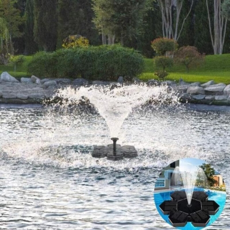 畅桑太阳能喷泉自动喷水器鱼池增氧泵水泵花型景观微型鱼池 增氧泵喷