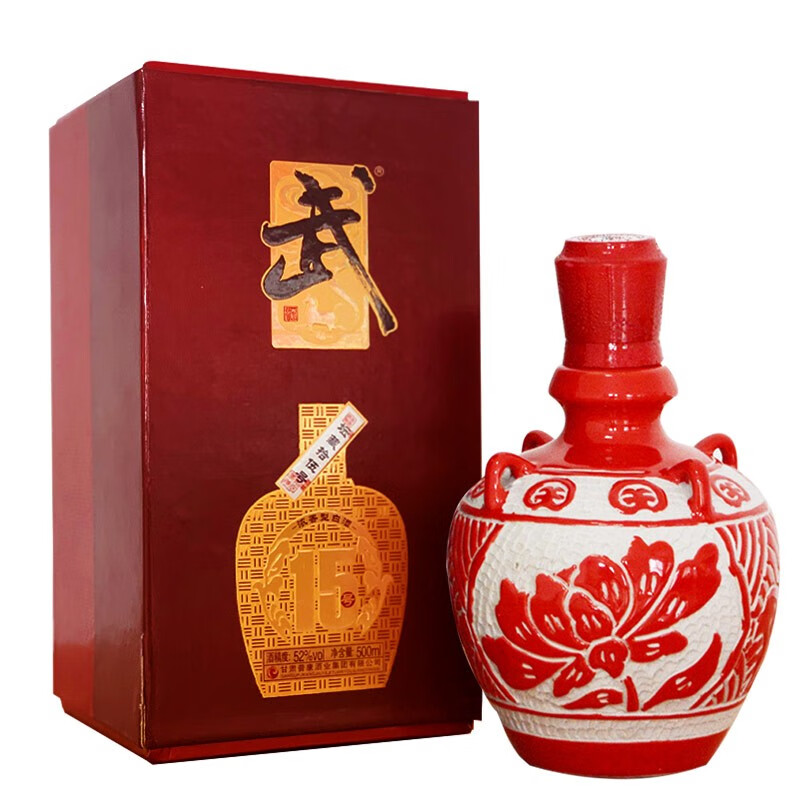 武酒甘肃 普康武酒坛藏十五号高度白酒礼盒500ml浓香型婚宴酒 1单瓶装