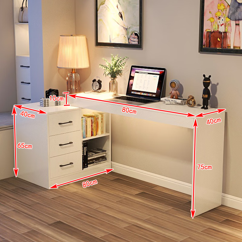 双劲拐角书桌旋转实木学习桌卧室小户型转角办公写字简易台桌子电脑桌