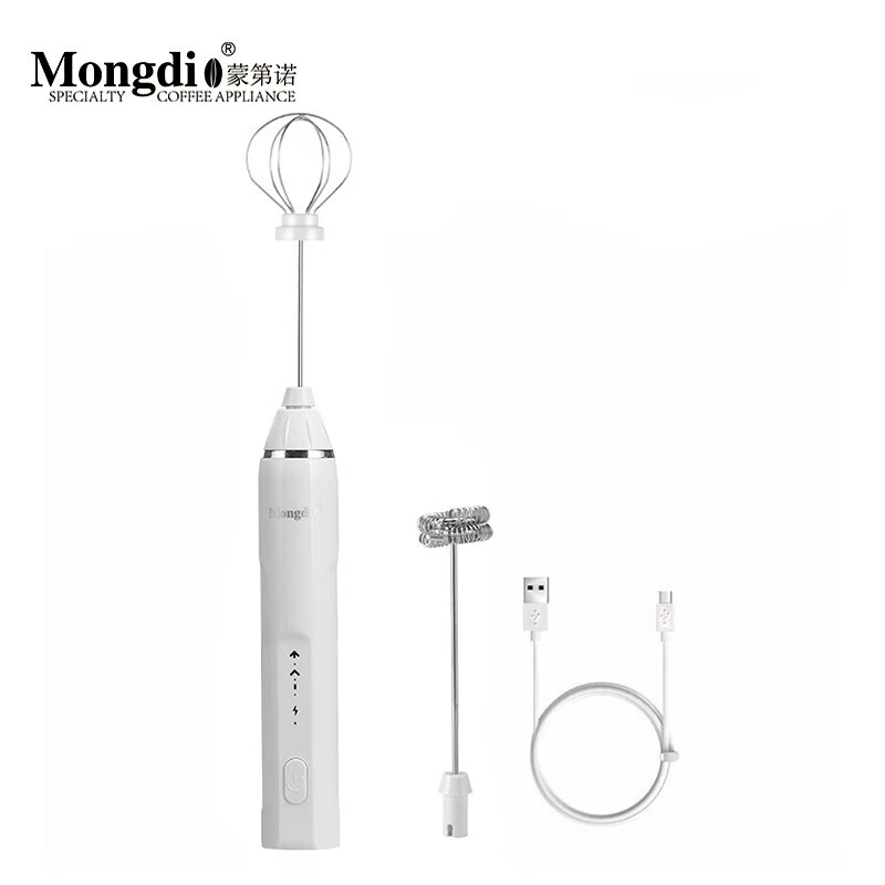 Mongdio奶泡打发器 奶泡机电动手持打奶泡器打奶器牛奶咖啡打泡器奶泡棒  充电款-电动打奶器（白）怎么看?