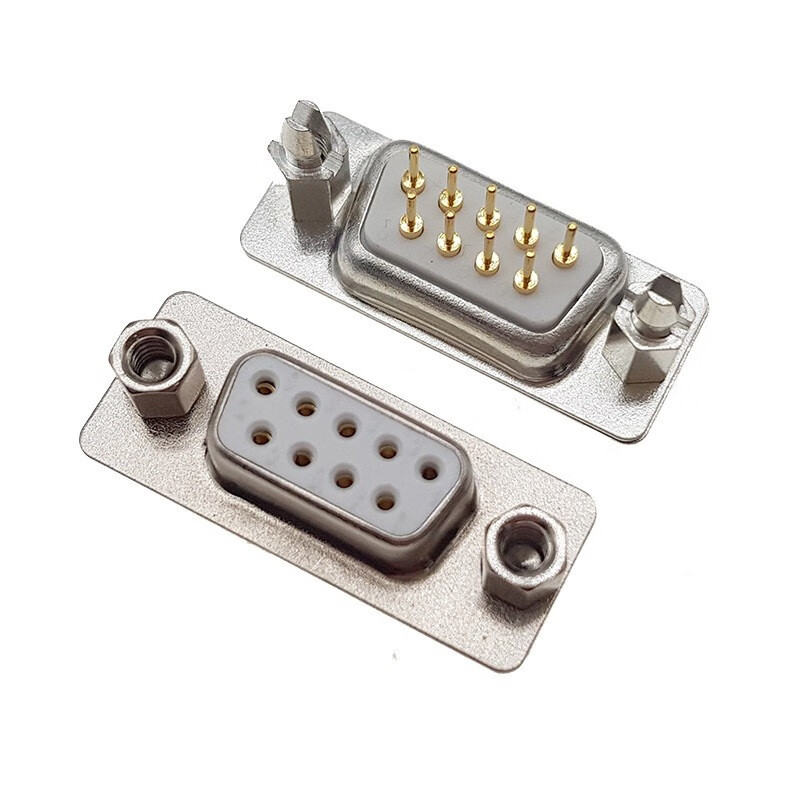 尘土 db9 dp15 db25 db37直插焊板镀金白胶鱼叉母座串口插座rs232 com