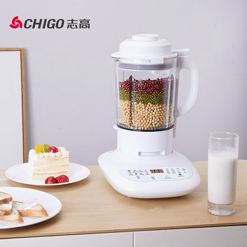 志高（CHIGO） 新款变频破壁机加热智能预约多功能豆浆机榨汁机辅食机果汁机养生料理机家用低音搅拌机 象牙白（轻薄款）