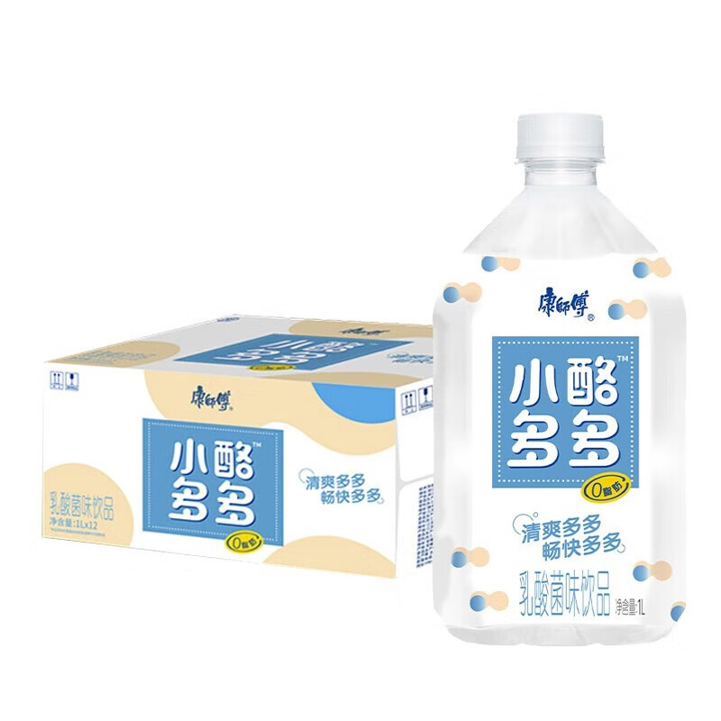康师傅小酪多多原味酸奶风味乳酸菌水乐饮料1l*12瓶大瓶美味果汁乳