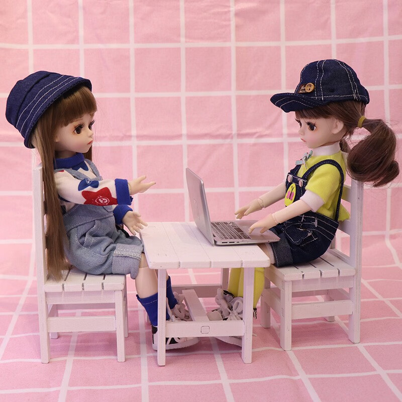 多丽丝30厘米卡密儿娃娃系列适用配件模玩小场景 椅子套装（2把椅子1张桌子）