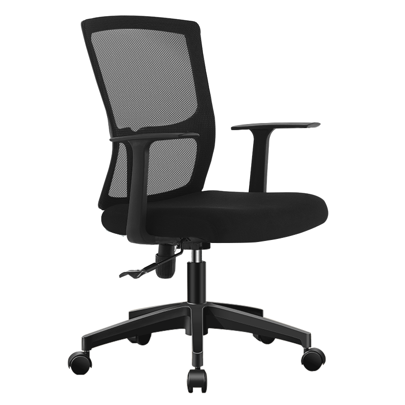 中伟电脑椅办公椅升降椅转椅职员办公椅人体工学一黑色