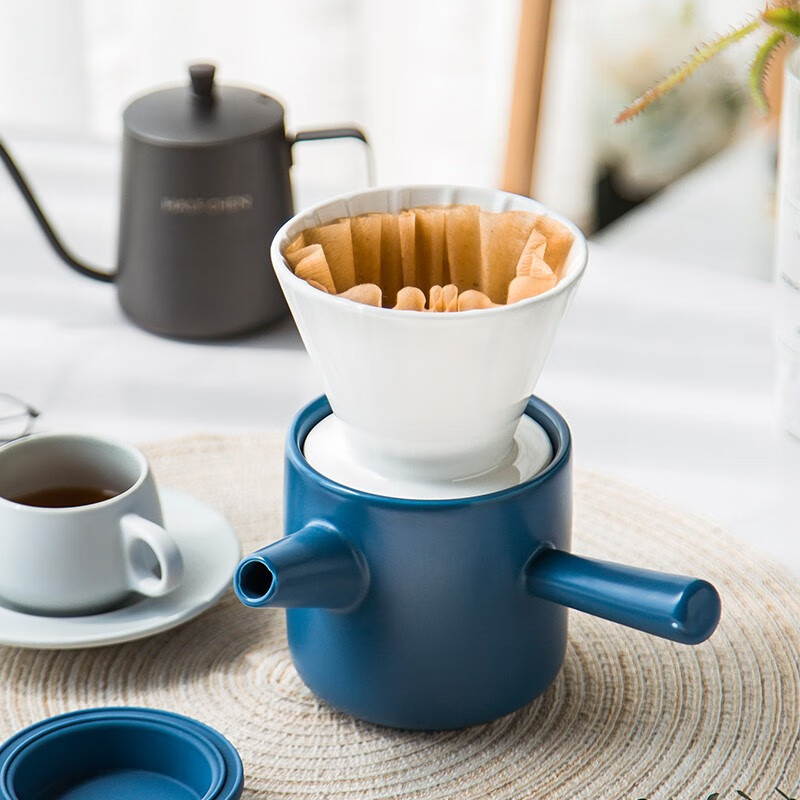 瓷彩美创意手冲咖啡壶过滤器陶瓷咖啡滤杯套装家用便携咖啡用具有多少滤纸啊？